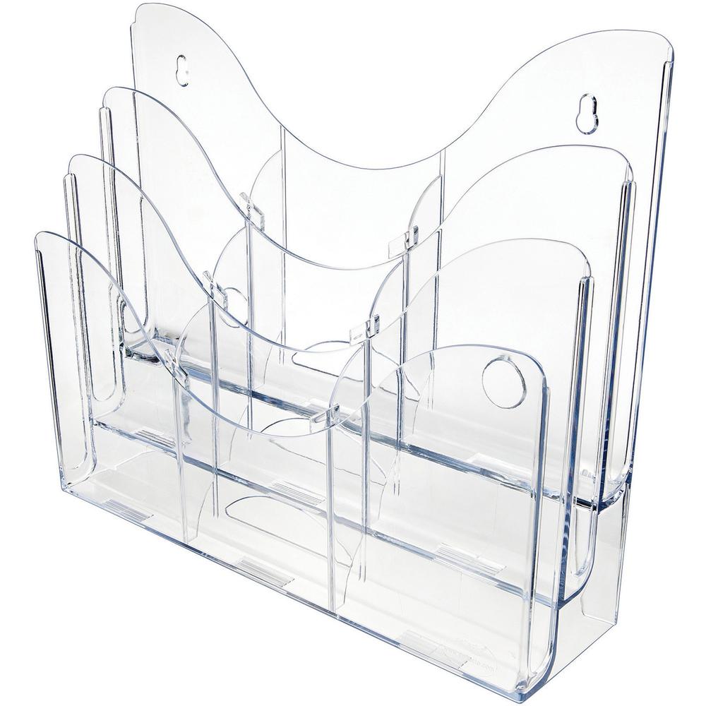 Deflecto Three Tier Document Organizer with Dividers - 9 Compartment(s) - 6 Divider(s) - 3 Tier(s) - 11.5" Height x 13.5" Width x 3.5" DepthDesktop - Clear - 1 Each. Picture 2