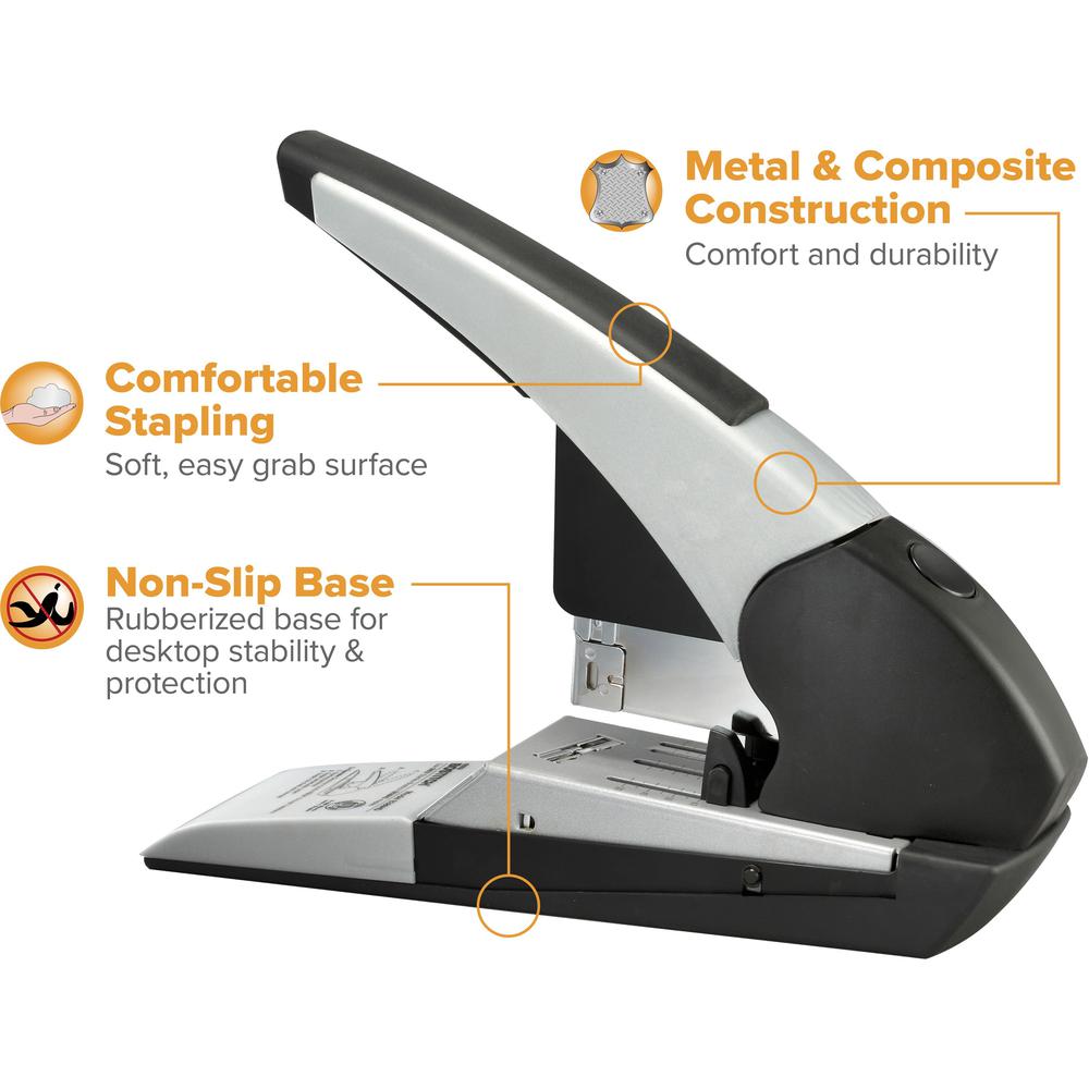 Bostitch Auto180 Xtreme Duty Automatic Stapler - 180 Sheets Capacity - 1 Each - Silver, Black. Picture 3