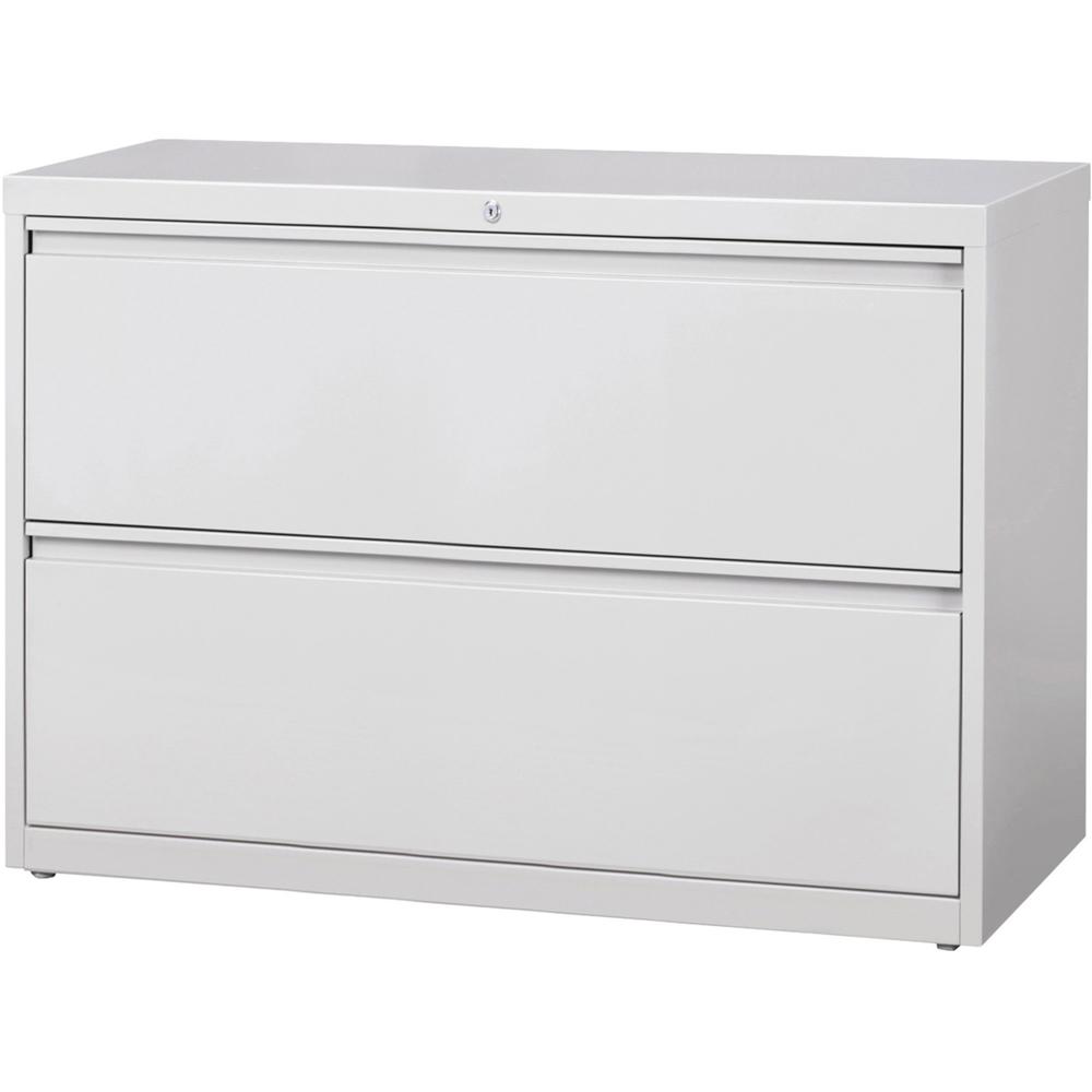 Lorell Fortress Series Lateral File - 42" Width x 18.6" Depth x 28.1" Height - 2 x Drawer(s) for File - Legal, Letter, A4 - Lateral - Rust Proof, Leveling Glide, Ball-bearing Suspension, Interlocking,. Picture 2