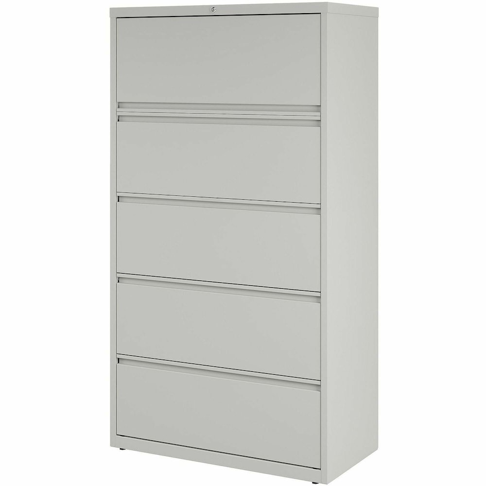 Lorell Fortress Series Lateral File - 36" Width x 18.6" Depth x 67.7" Height - 5 x Drawer(s) for File - Legal, Letter, A4 - Lateral - Rust Proof, Leveling Glide, Interlocking, Ball-bearing Suspension,. Picture 9