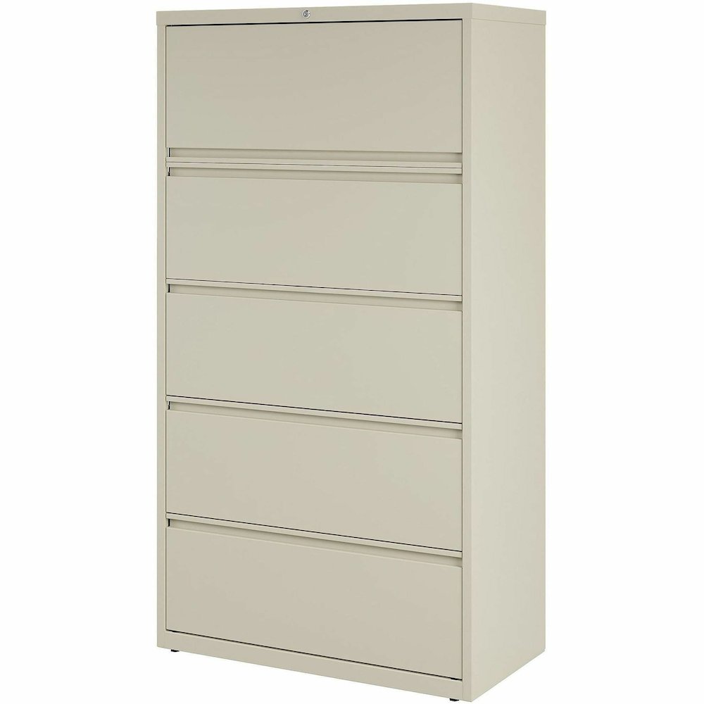 Lorell Fortress Series Lateral File - 36" Width x 18.6" Depth x 67.7" Height - 5 x Drawer(s) for File - Legal, Letter, A4 - Lateral - Rust Proof, Leveling Glide, Interlocking, Ball-bearing Suspension,. Picture 9