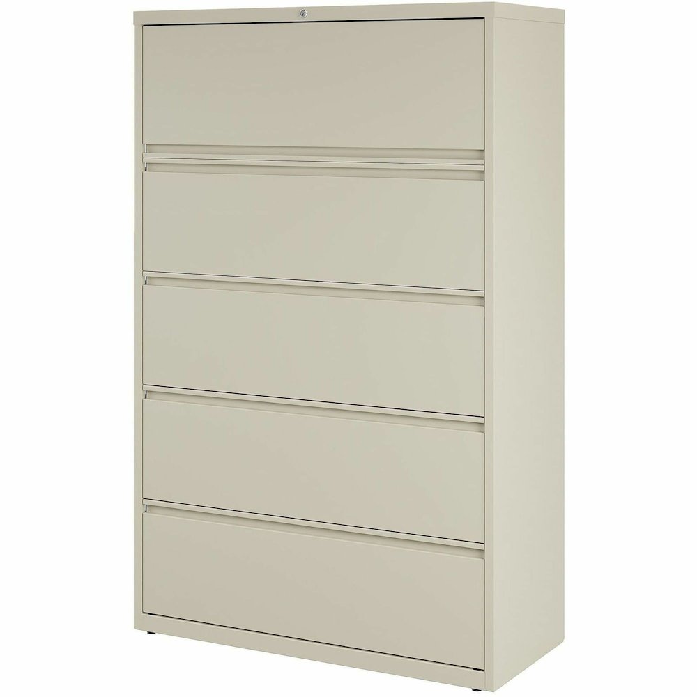 Lorell Fortress Series Lateral File w/Roll-out Posting Shelf - 42" x 18.6" x 67.7" - 5 x Drawer(s) for File - Legal, Letter, A4 - Lateral - Rust Proof, Leveling Glide, Interlocking, Ball-bearing Suspe. Picture 2