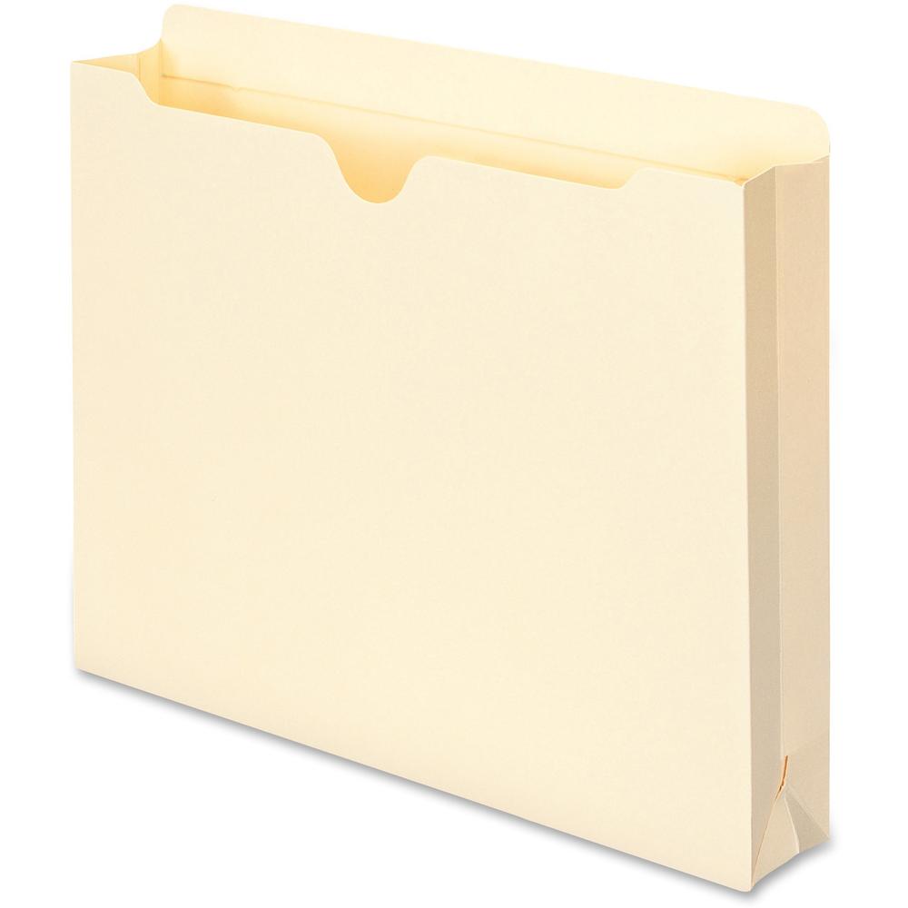 Smead Straight Tab Cut Letter Recycled File Jacket - 8 1/2" x 11" - 2" Expansion - Top Tab Location - 11 pt. - 2 Plys - Manila - Acid-free, Slip Resistant, Reinforced Tab - 100% Recycled - 50 / Box. Picture 5
