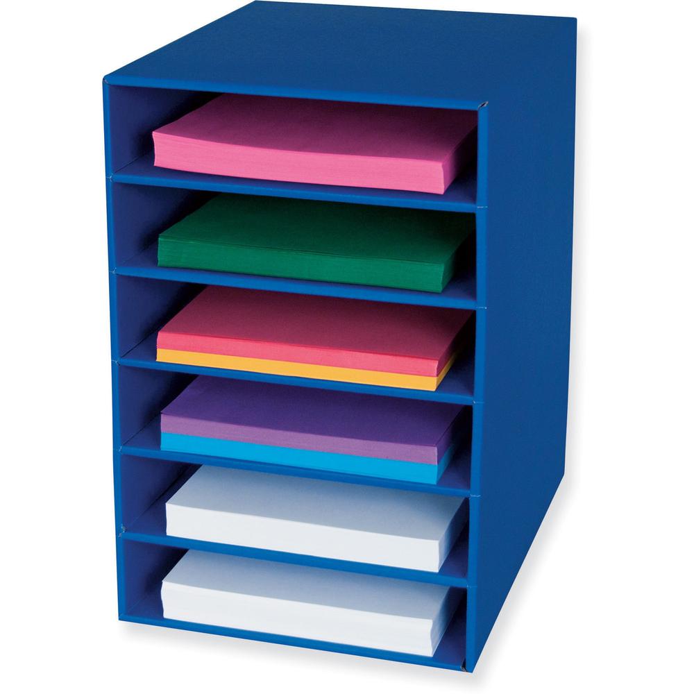 Classroom Keepers 6-Shelf Organizer - 6 Shelf(ves) - 17.8" Height x 13.5" Width x 12" Depth - 70% Recycled - Blue - 1 Each. Picture 2