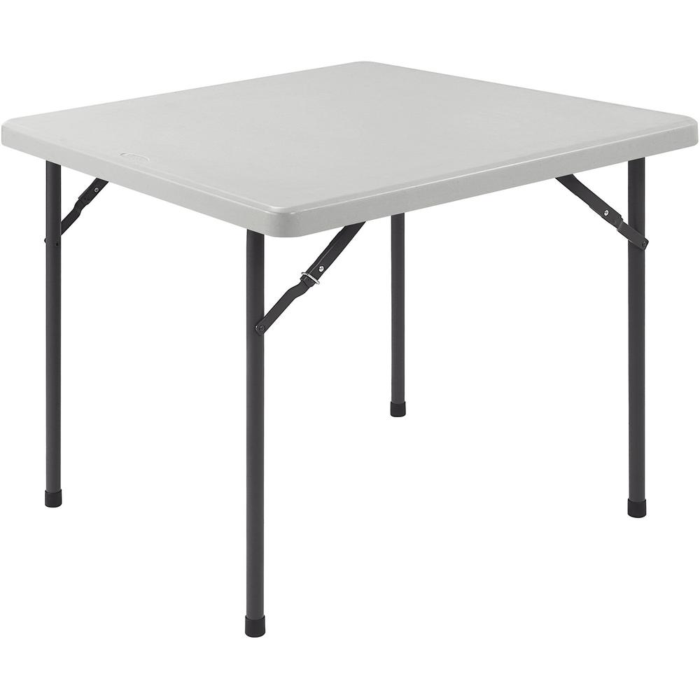 Lorell Ultra-Lite Banquet Folding Table - Square Top - 600 lb Capacity - 29" Height x 36" Width x 36" Depth - Indoor, Outdoor - Gray, Powder Coated - 1 Each. Picture 6