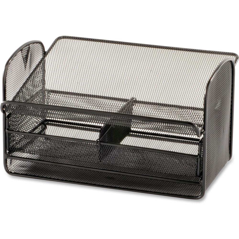Safco Onyx Mesh Telephone Stand - 7" Height x 11.75" Width x 9.25" Depth - Desktop - Adjustable - Black - Steel - 1 Each. Picture 2
