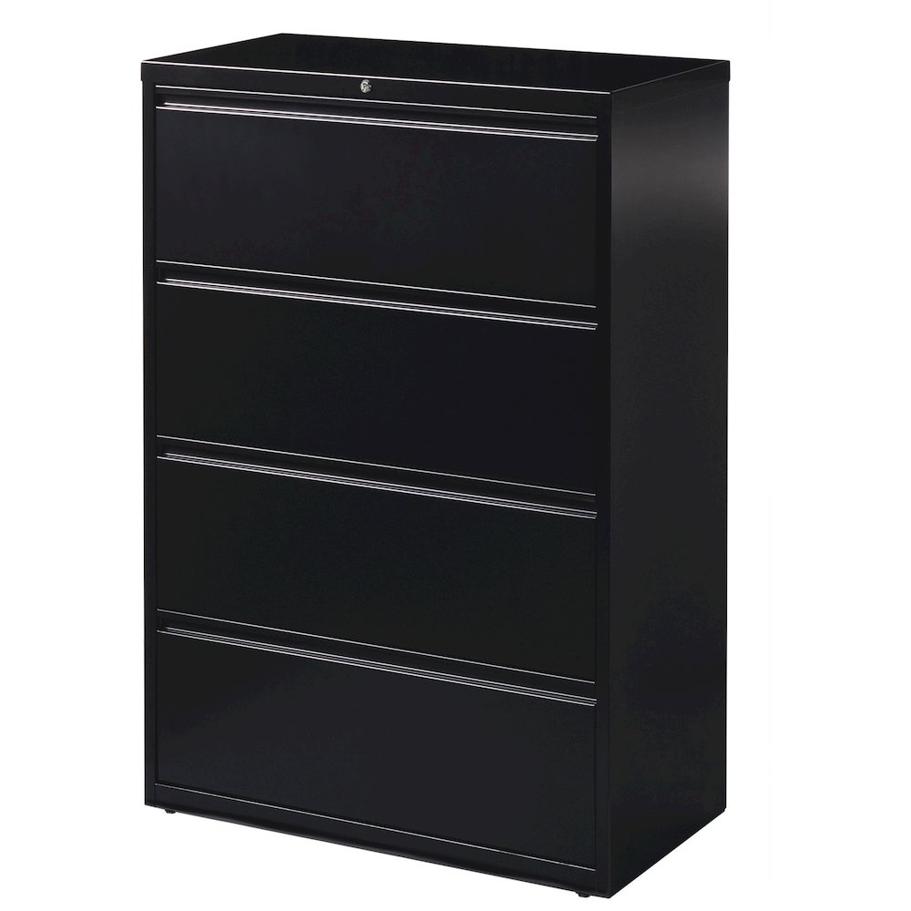 Lorell Fortress Series Lateral File - 36" Width x 18.6" Depth x 52.5" Height - 4 x Drawer(s) for File - Letter, Legal, A4 - Lateral - Ball-bearing Suspension, Leveling Glide, Label Holder, Interlockin. Picture 5