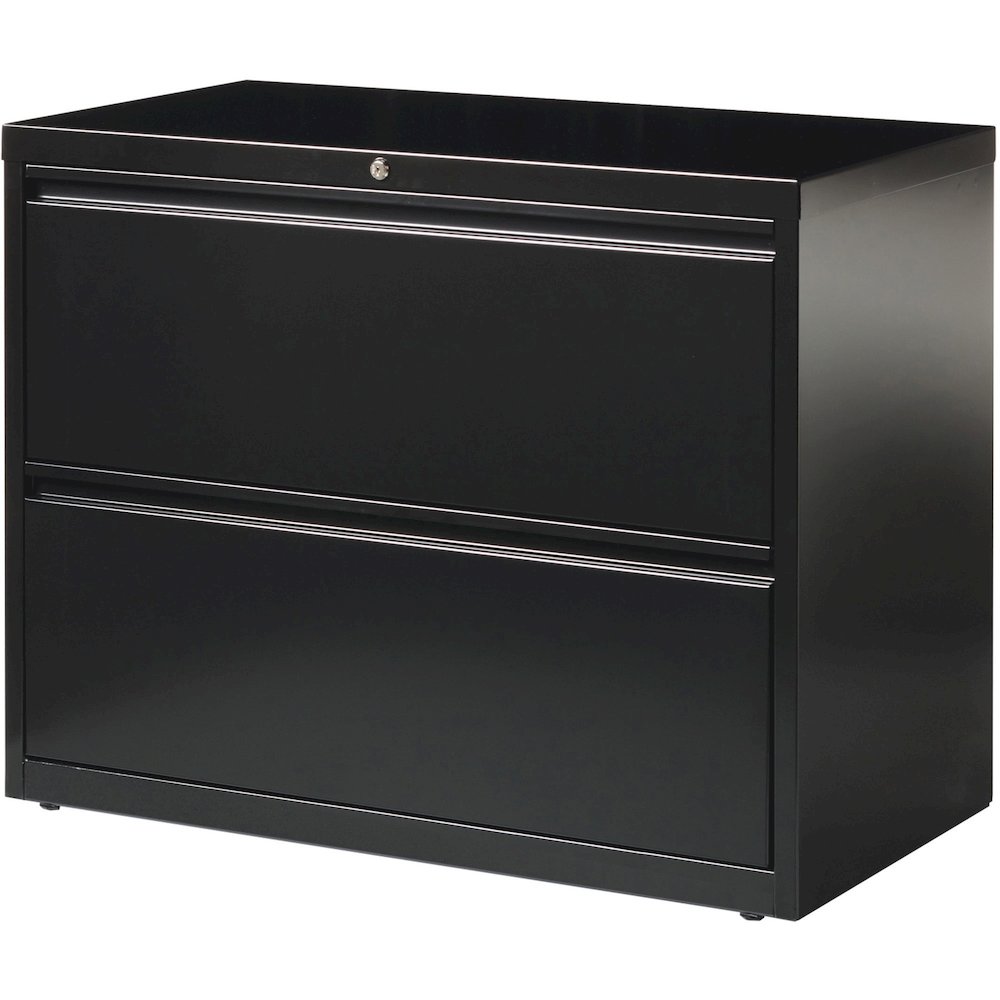 Lorell Fortress Series Lateral File - 36" Width x 18.6" Depth x 28.1" Height - 2 x Drawer(s) for File - Letter, Legal, A4 - Lateral - Leveling Glide, Label Holder, Ball-bearing Suspension, Interlockin. Picture 3