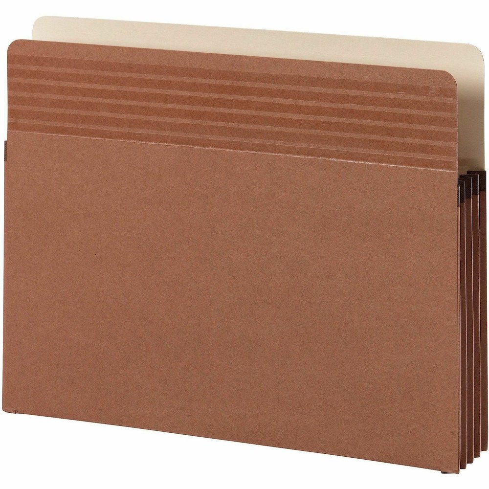 Smead Easy Grip Straight Tab Cut Letter Recycled File Pocket - 8 1/2" x 11" - 3 1/2" Expansion - Redrope - Tear Proof, Reinforced Gusset, Tear Resistant - 30% Recycled - 25 / Box. Picture 5