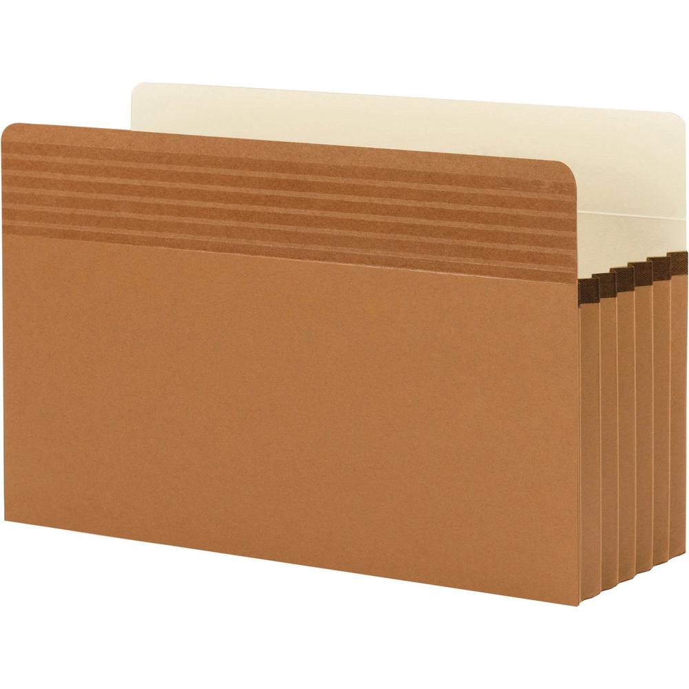 Smead Easy Grip Straight Tab Cut Legal Recycled File Pocket - 8 1/2" x 14" - 5 1/4" Expansion - Redrope - Redrope - 30% Recycled - 10 / Box. Picture 9