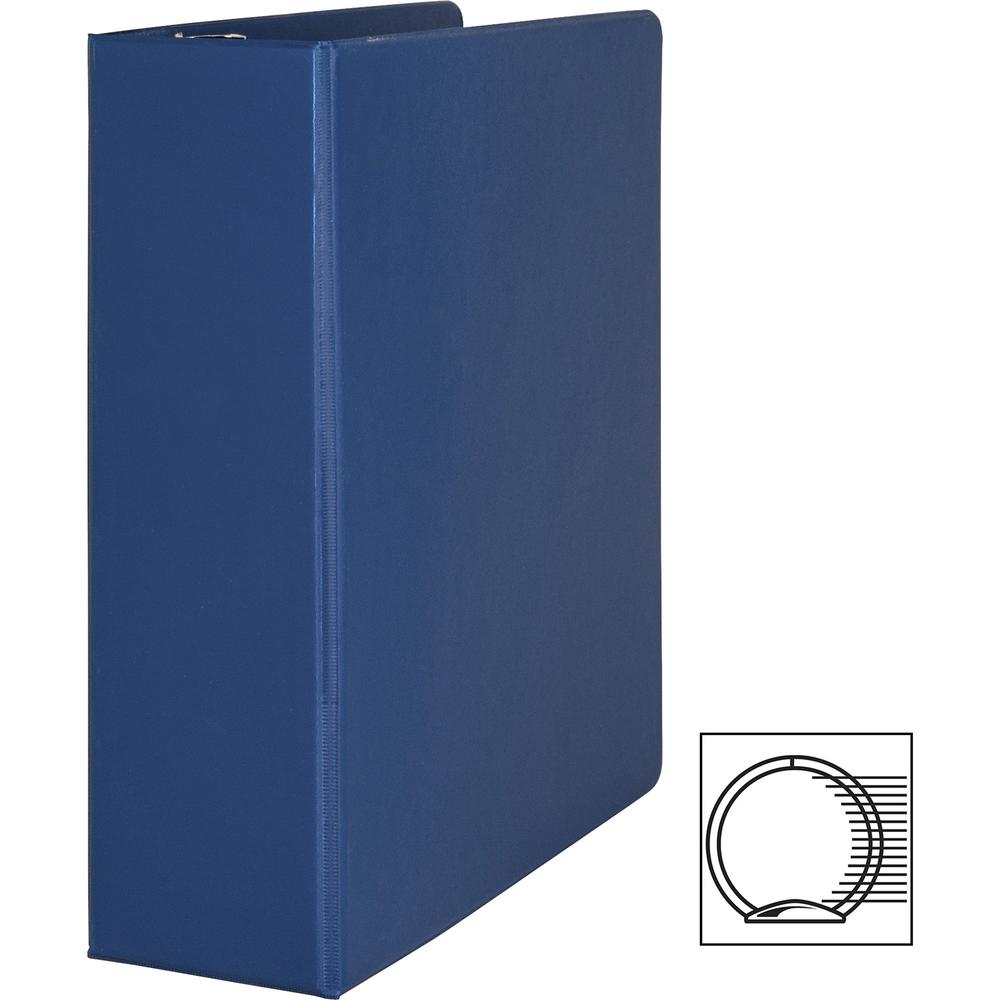 Business Source Basic Round Ring Binders - 3" Binder Capacity - Letter - 8 1/2" x 11" Sheet Size - Fastener: Round Ring - Vinyl - Dark Blue - 1.68 lb - No - 1 Each. Picture 7