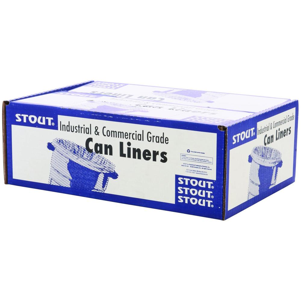 Stout Recycled Content Trash Bags - 65 gal/75 lb Capacity - 50" Width x 51" Length - 1.50 mil (38 Micron) Thickness - Brown - 100/Carton - Office, Industry, Home - Recycled. Picture 5