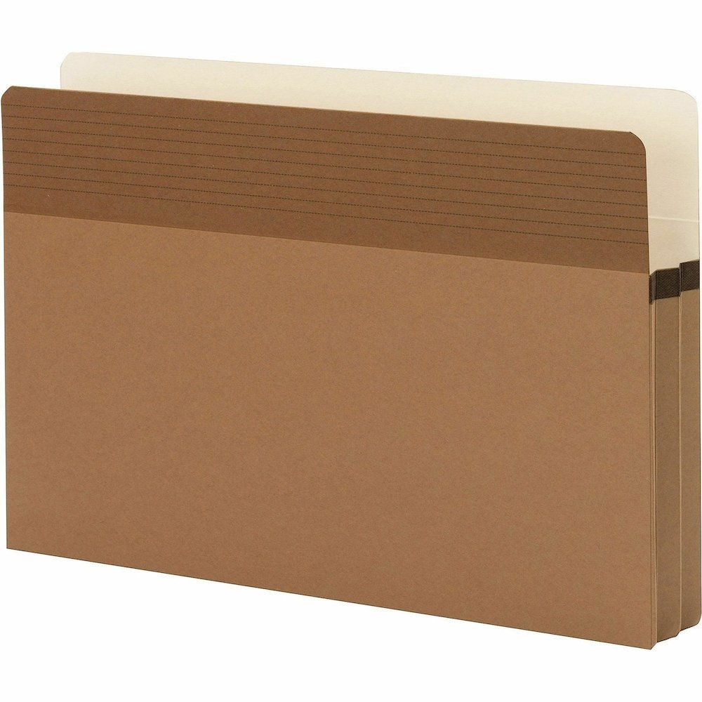 Smead Easy Grip Straight Tab Cut Legal Recycled File Pocket - 8 1/2" x 14" - 1 3/4" Expansion - Redrope - Tear Proof, Tear Resistant, Reinforced Gusset - 30% Recycled - 25 / Box. Picture 5
