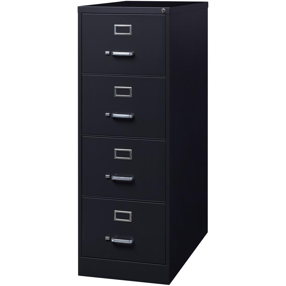 Lorell Fortress Series 26-1/2" Commercial-Grade Vertical File Cabinet - 18" Width x 26.5" Depth x 52" Height - 4 x Drawer(s) for File - Legal - Vertical - Lockable, Ball-bearing Suspension, Heavy Duty. Picture 4