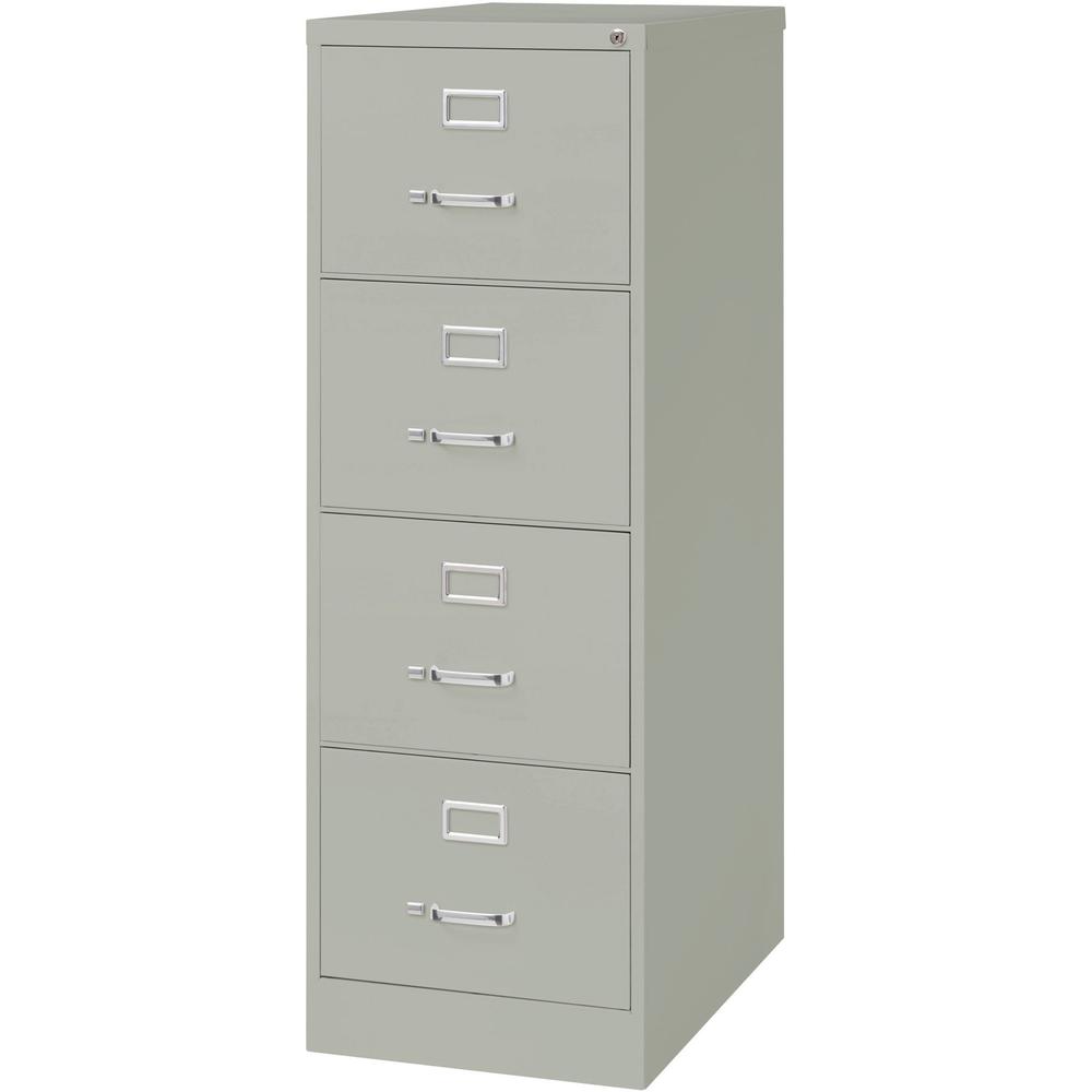 Lorell Fortress Series 26-1/2" Commercial-Grade Vertical File Cabinet - 18" Width x 26.5" Depth x 52" Height - 4 x Drawer(s) for File - Legal - Vertical - Lockable, Ball-bearing Suspension, Heavy Duty. Picture 4