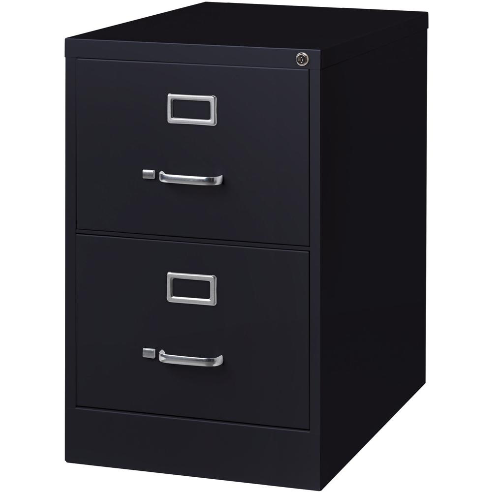 Lorell Fortress Series 26-1/2" Commercial-Grade Vertical File Cabinet - 18" Width x 26.5" Depth x 28.4" Height - 2 x Drawer(s) for File - Legal - Vertical - Lockable, Ball-bearing Suspension, Heavy Du. Picture 4