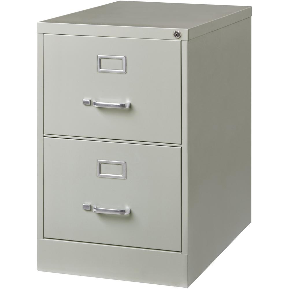 Lorell Fortress Series 26-1/2" Commercial-Grade Vertical File Cabinet - 18" Width x 26.5" Depth x 28.4" Height - 2 x Drawer(s) for File - Legal - Vertical - Lockable, Ball-bearing Suspension, Heavy Du. Picture 4