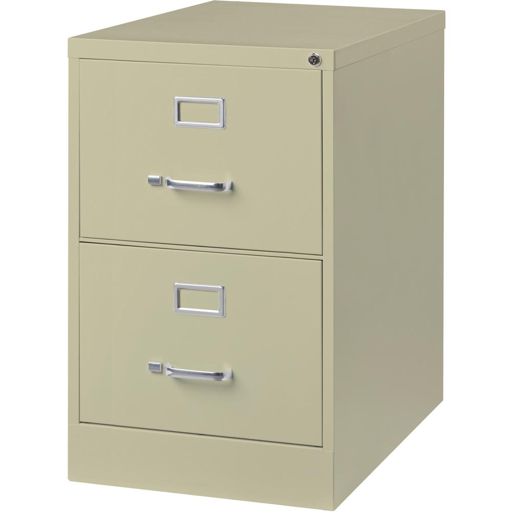 Lorell Fortress Series 26-1/2" Commercial-Grade Vertical File Cabinet - 18" Width x 26.5" Depth x 28.4" Height - 2 x Drawer(s) for File - Legal - Vertical - Lockable, Ball-bearing Suspension, Heavy Du. Picture 5