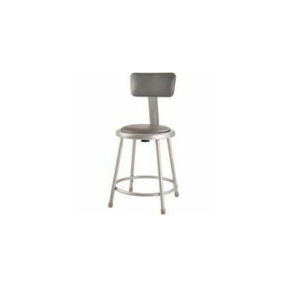 National Public Seating 6400 Series Heavy-Duty Padded Stools - Gray Seat Color - Vinyl, Medium Density Fiber (MDF) Seat Material - Gray Frame Color - Steel Frame Material - Four-legged Base - Gray - P. Picture 4