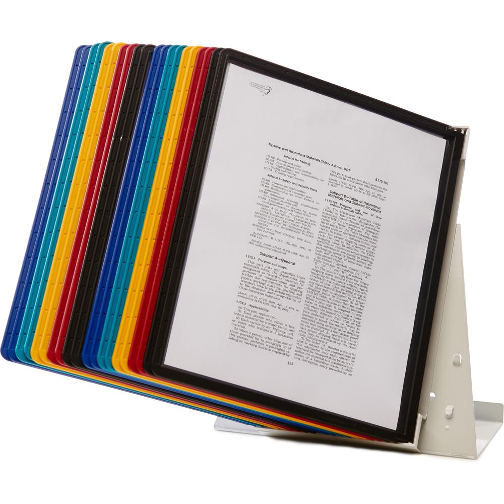 DURABLE&reg; VARIO&reg; Desktop Reference Display System - Desktop - 20 Double Sided Panels - Letter Size - Anti-Reflective/Non-Glare - Assorted Colors. Picture 8