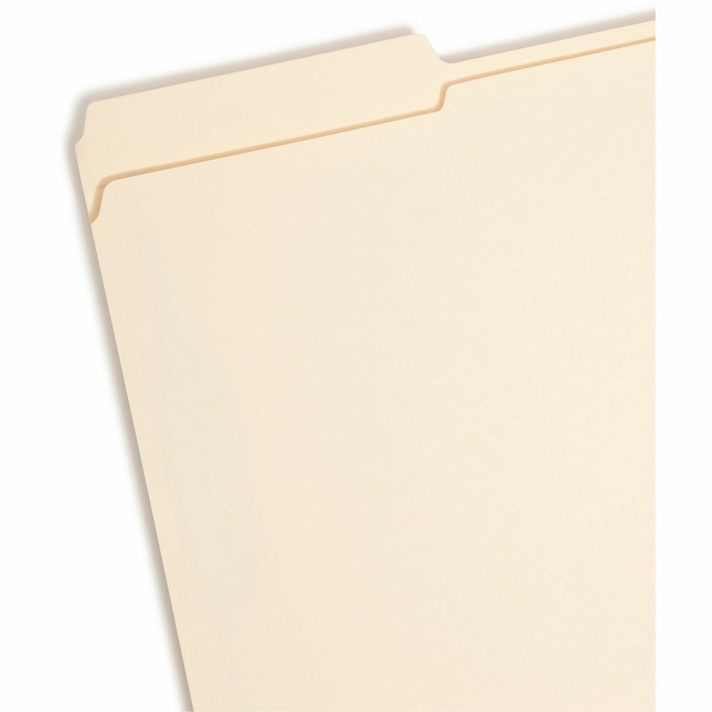Smead 1/3 Tab Cut Legal Recycled Top Tab File Folder - 8 1/2" x 14" - 3/4" Expansion - 2 x 2S Fastener(s) - Top Tab Location - Right of Center Tab Position - Manila - Manila - 10% Recycled - 50 / Box. Picture 5