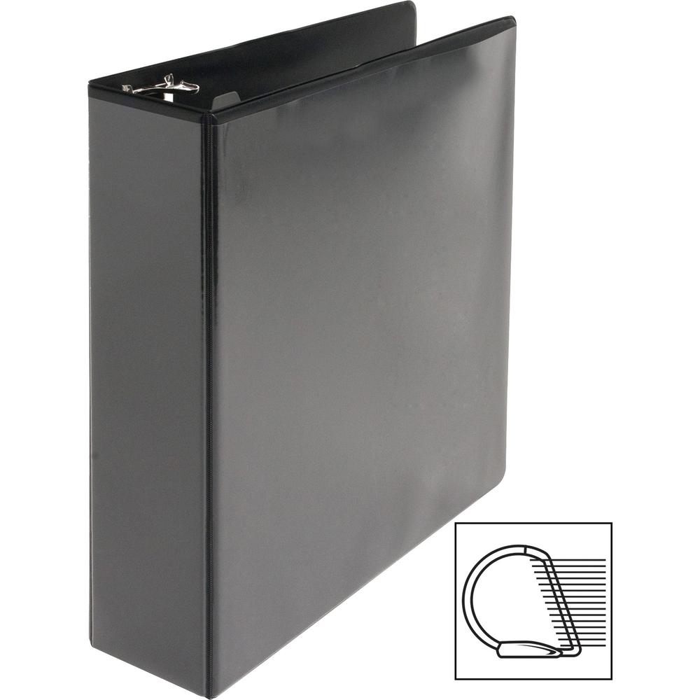 Business Source Basic D-Ring View Binders - 2" Binder Capacity - Letter - 8 1/2" x 11" Sheet Size - Fastener: D-Ring - Polypropylene - Black - No - Clear Overlay - 1 Each. Picture 10