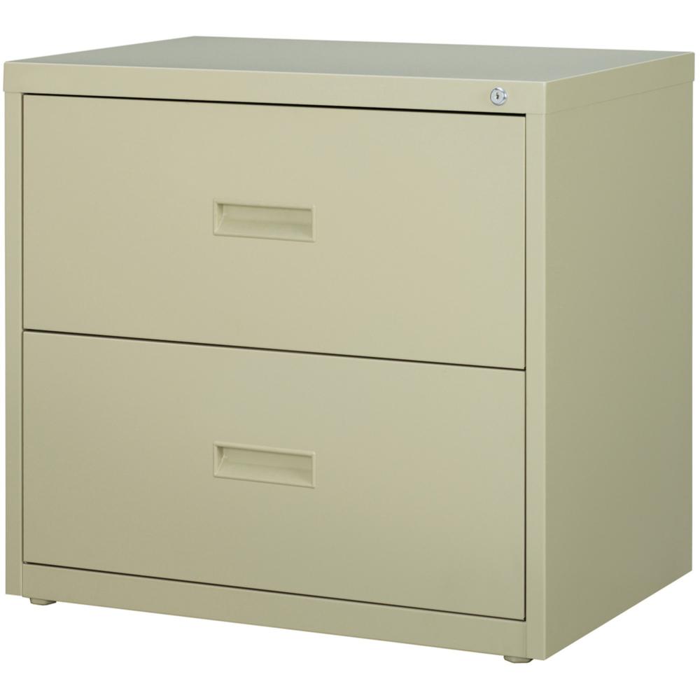 Lorell Value Lateral File - 2-Drawer - 30" Width x 18.6" Depth x 28.1" Height - 2 x Drawer(s) for File - A4, Letter, Legal - Interlocking, Ball-bearing Suspension, Adjustable Glide, Locking Drawer - P. Picture 2