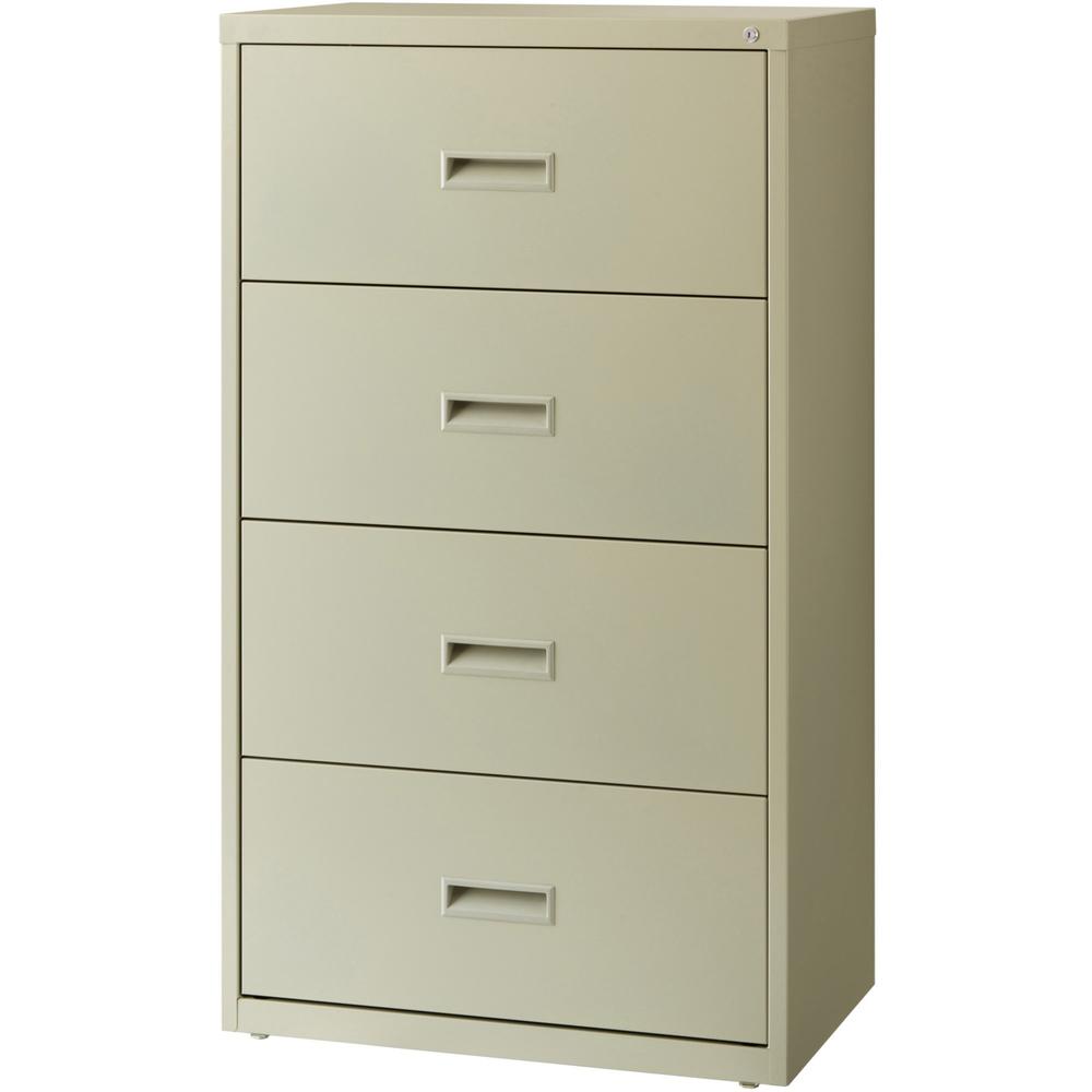 Lorell Value Lateral File - 4-Drawer - 30" Width x 18.6" Depth x 52.5" Height - 4 x Drawer(s) for File - A4, Legal, Letter - Interlocking, Adjustable Glide, Ball-bearing Suspension, Label Holder - Put. Picture 3