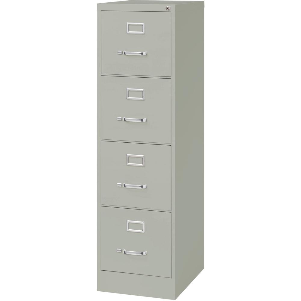 Lorell Fortress Series 22" Commercial-Grade Vertical File Cabinet - 15" Width x 22" Depth x 52" Height - 4 x Drawer(s) for File - Letter - Lockable, Ball-bearing Suspension - Light Gray - Steel - Recy. Picture 4