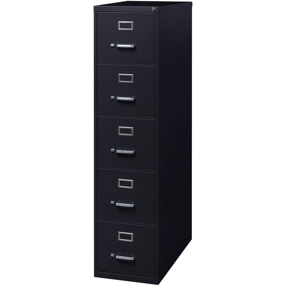 Lorell Fortress Series 26-1/2" Commercial-Grade Vertical File Cabinet - 15" Width x 26.5" Depth x 61.6" Height - 5 x Drawer(s) for File - Letter - Vertical - Heavy Duty, Security Lock, Ball-bearing Su. Picture 4