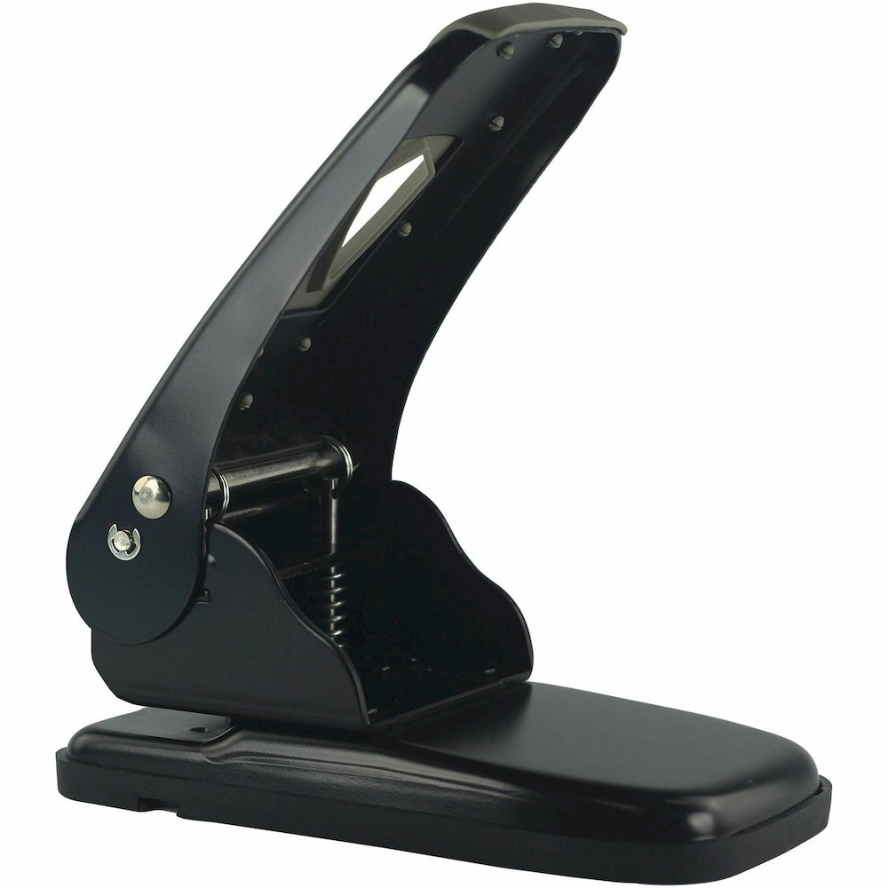 Business Source Two-hole Metal Punch - 2 Punch Head(s) - 65 Sheet of 20lb Paper - 1/4" Punch Size - Metal - Black, Gray. Picture 6