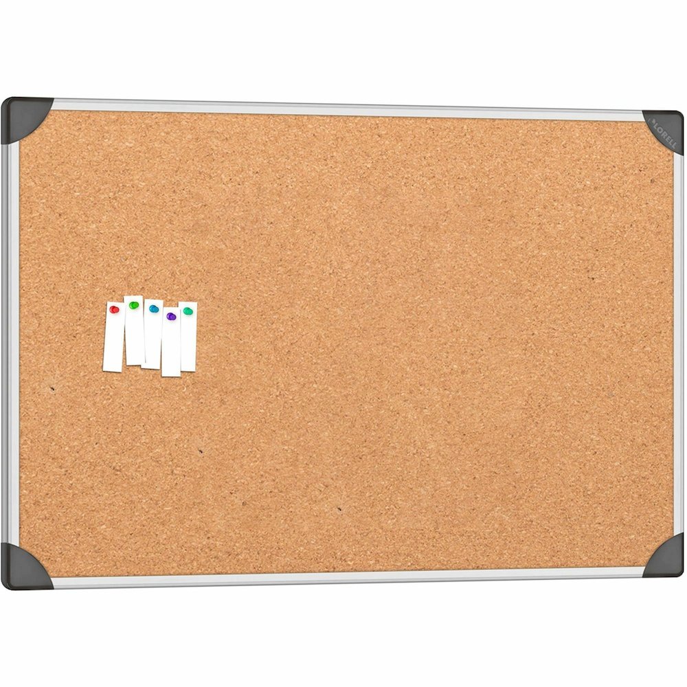 Lorell Corkboard - 24" Board Height x 36" Board Width - Cork Surface - Durable, Resist Warping, Laminated, Resilient - Aluminum Frame - 1 Each. Picture 5