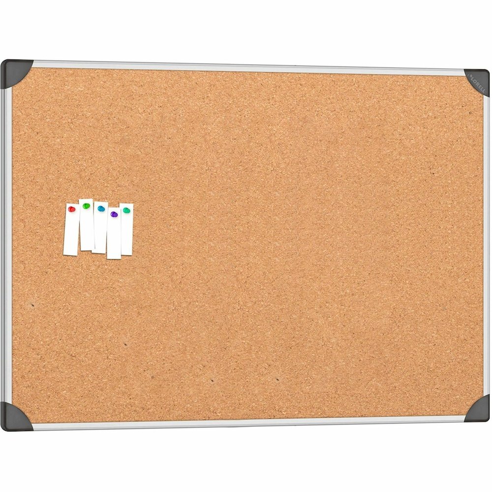 Lorell Corkboard - 36" Board Height x 48" Board Width - Cork Surface - Laminated, Resist Warping, Durable, Resilient - Aluminum Frame - 1 Each. Picture 5