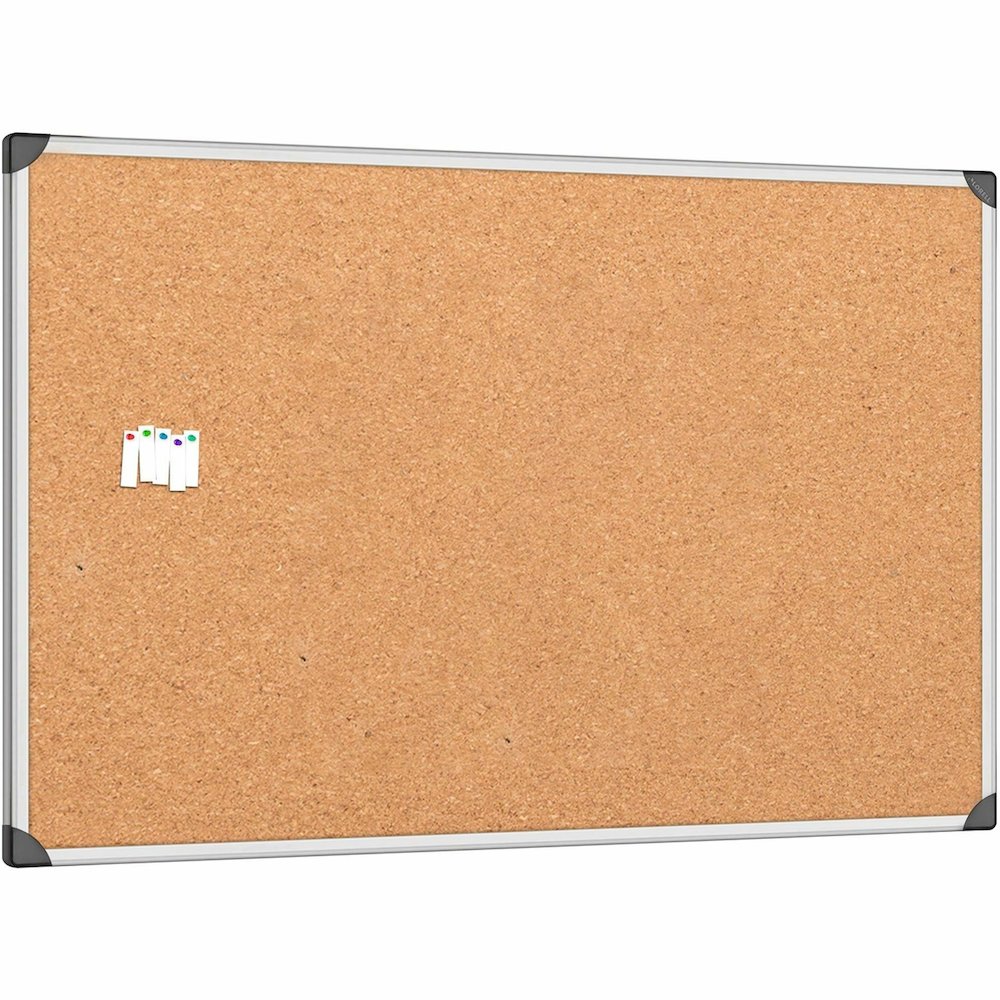 Lorell Corkboard - 48" Board Height x 72" Board Width - Cork Surface - Resist Warping, Durable, Laminated, Resilient - Aluminum Frame - 1 Each. Picture 5