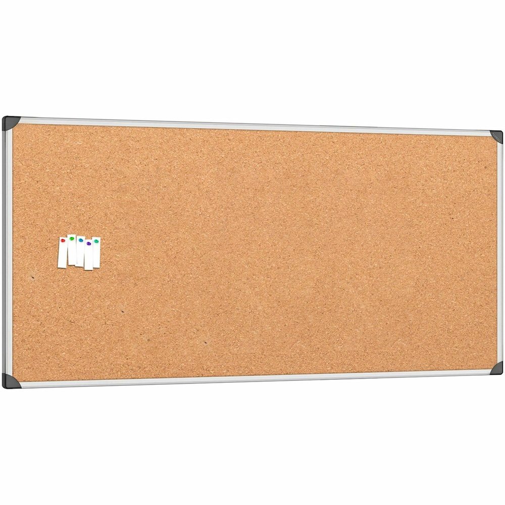 Lorell Corkboard - 48" Board Height x 96" Board Width - Cork Surface - Resist Warping, Durable, Laminated, Resilient - Aluminum Frame - 1 Each. Picture 5