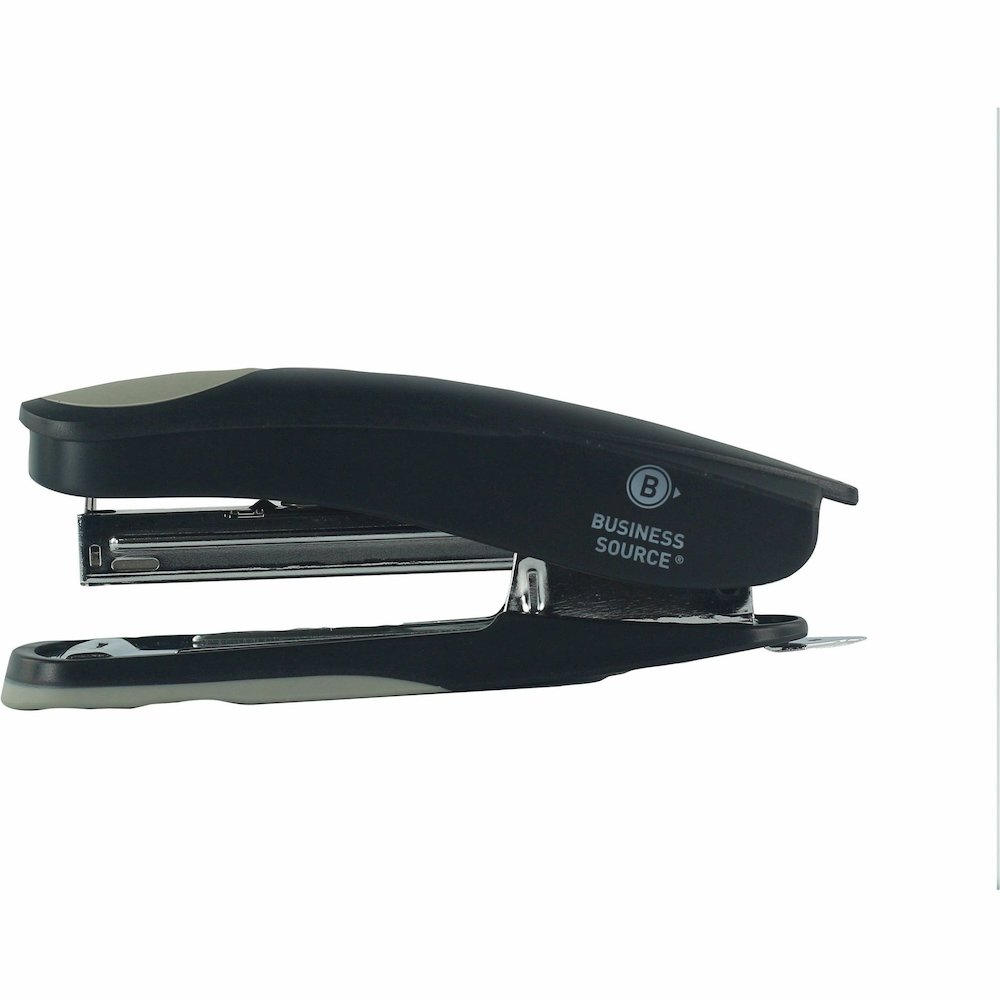 Business Source Dual Shot Full-strip Stapler - Staples Upto 20 Sheet of 20lb Paper - Holds Upto 210 Staple - Full Strip - Staple Size: 0.25" - Black - Plastic - 1 Each. Picture 5