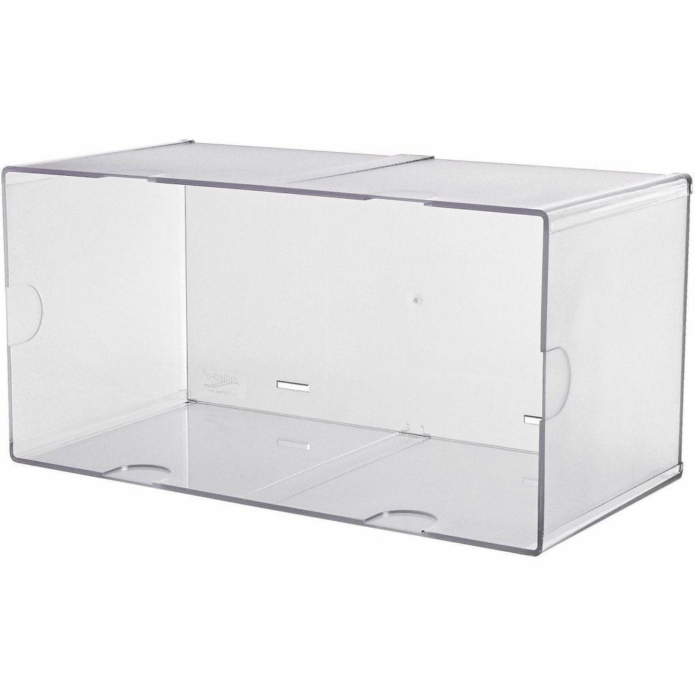 Deflecto Stackable Cube Organizer - 1 Compartment(s) - 6" Height x 12" Width x 6" Depth - Stackable, Sturdy, Removable Divider, Removable Drawer - Clear - Plastic - 1 Each. Picture 6