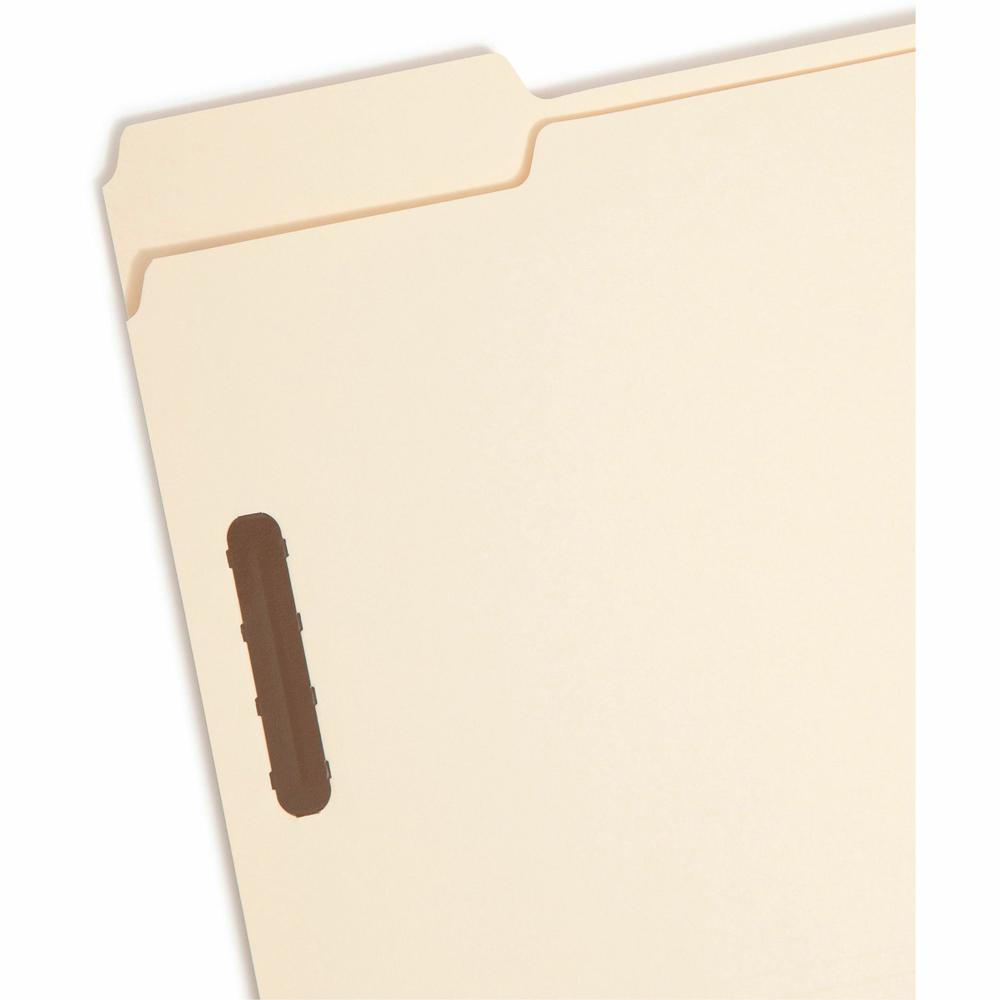 Smead 1/3 Tab Cut Letter Recycled Fastener Folder - 8 1/2" x 11" - 2 x 2K Fastener(s) - Top Tab Location - Assorted Position Tab Position - Manila - 10% Paper Recycled - 50 / Box. Picture 5