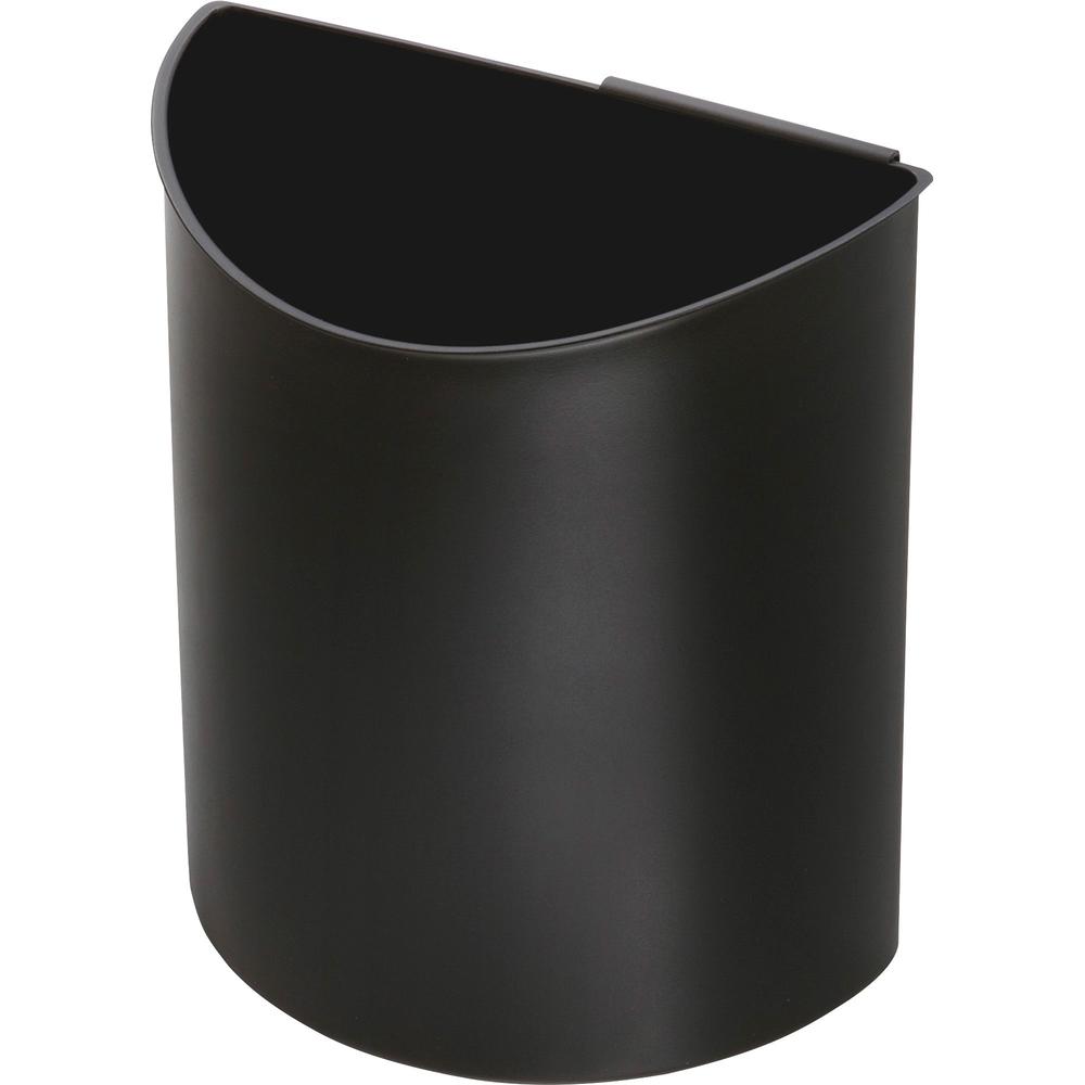 Safco Small Desk-Side Recycling Receptacle - 3 gal Capacity - Half-round - 13.5" Height x 13" Width x 8" Depth - Plastic - Black, Blue - 1 Each. Picture 6