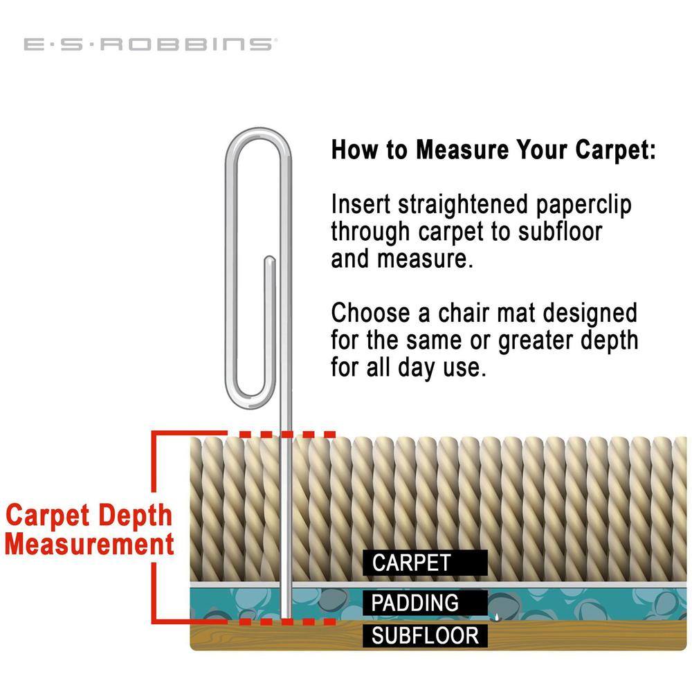 ES ROBBINS EverLife Rectangular Chair Mat - Pile Carpet - 60" Length x 46" Width x 0.38" Thickness - Rectangle - Vinyl - Clear. Picture 9