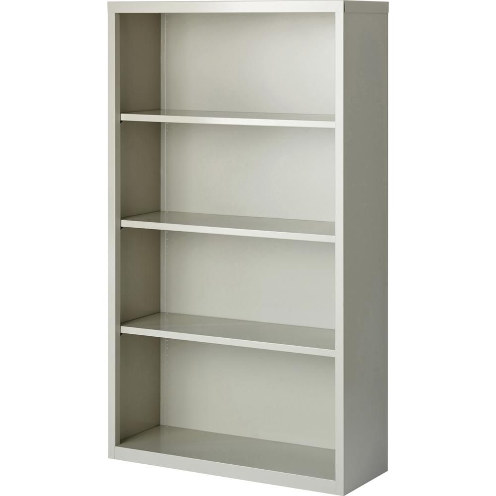 Lorell Fortress Series Bookcase - 34.5" Width x 13" Depth x 60" Height - 4 x Shelf(ves) - Light Gray - Powder Coated - Steel - Yes. Picture 5
