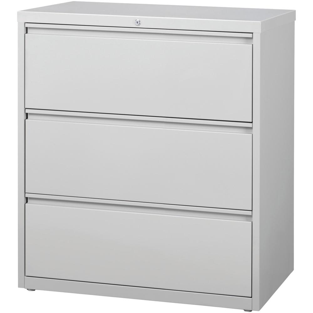 Lorell Fortress Series Lateral File - 36" Width x 18.6" Depth x 40.3" Height - 3 x Drawer(s) for File - Letter, Legal, A4 - Lateral - Locking Drawer, Magnetic Label Holder, Ball-bearing Suspension, Le. Picture 2