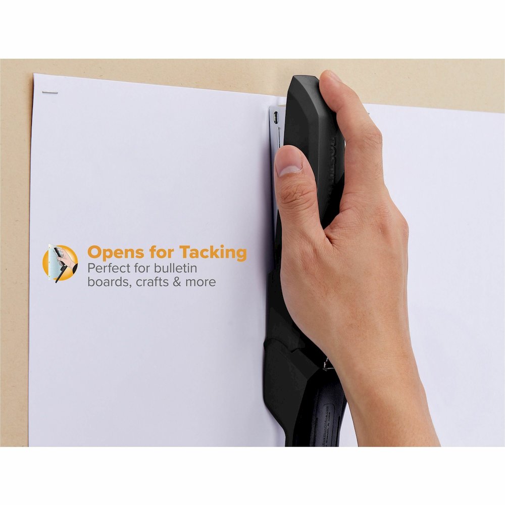 Bostitch Ascend Stapler - Staples Upto 20 Sheet - Holds Upto 210 Staple - Full Strip - Staple Size: 0.25" - 3.62" Throat Depth - Top Loading - Black - 1 Each. Picture 6