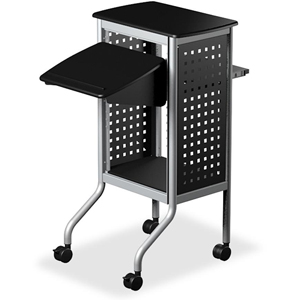Scoot Presentation Cart - 4 Casters - Steel Frame - Black. Picture 4