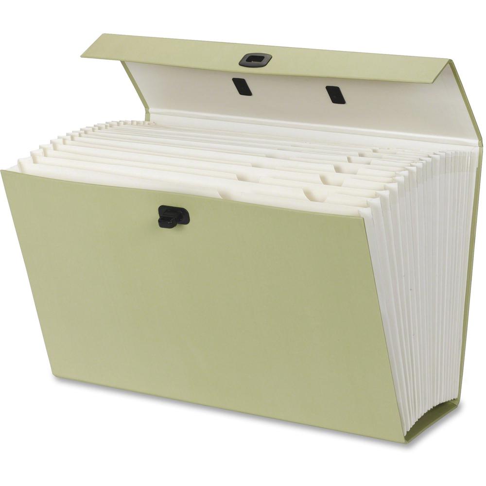 Smead Legal Recycled Expanding File - 8 1/2" x 14" - 1400 Sheet Capacity - 19 Pocket(s) - Blue, Green - 15% Paper Recycled - 1 Each. Picture 3