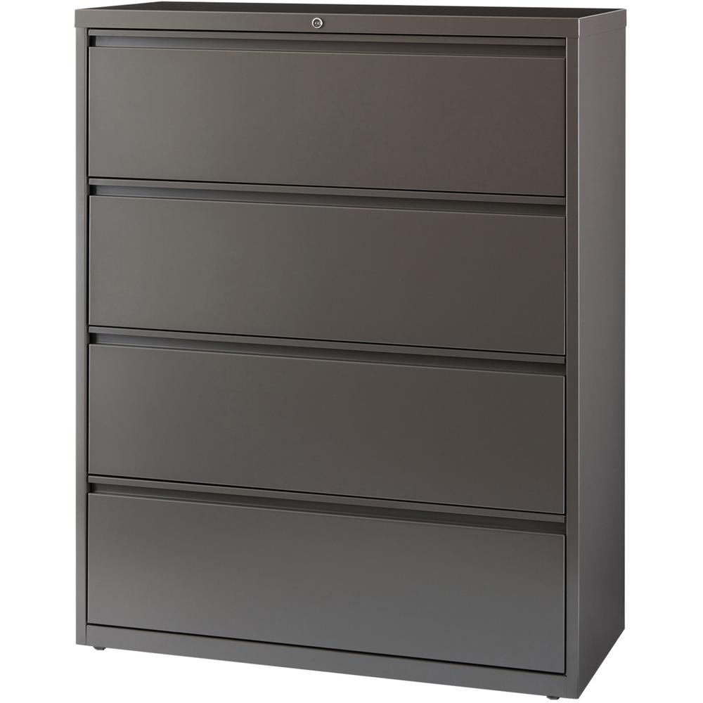 Lorell Fortress Series Lateral File - 42" Width x 18.6" Depth x 52.5" Height - 4 x Drawer(s) for File - Letter, Legal, A4 - Lateral - Magnetic Label Holder, Ball Bearing Slide, Ball-bearing Suspension. Picture 3