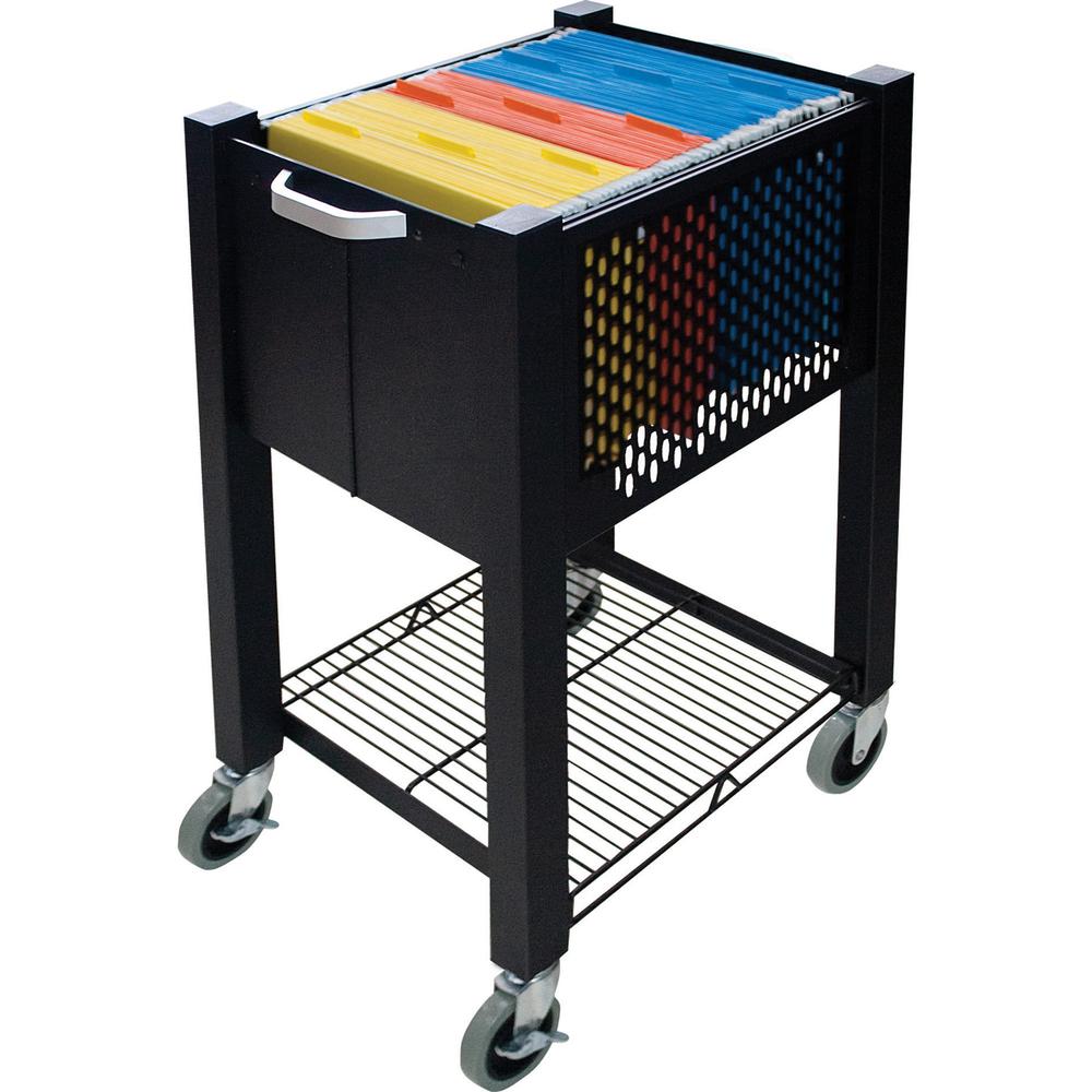 Vertiflex InstaCart Sidekick File Cart - 4 Casters - 2.75" Caster Size - Steel - x 15.5" Width x 13.8" Depth x 26.3" Height - Black - 1 Each. Picture 6