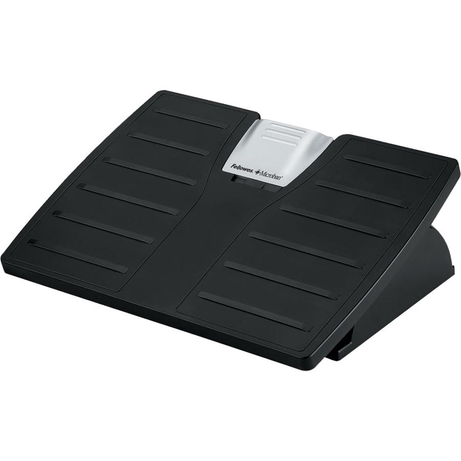 Fellowes Office Suites&trade; Adjustable Footrest - 30&deg; Tilt - Black, Silver - 1 Each. Picture 2