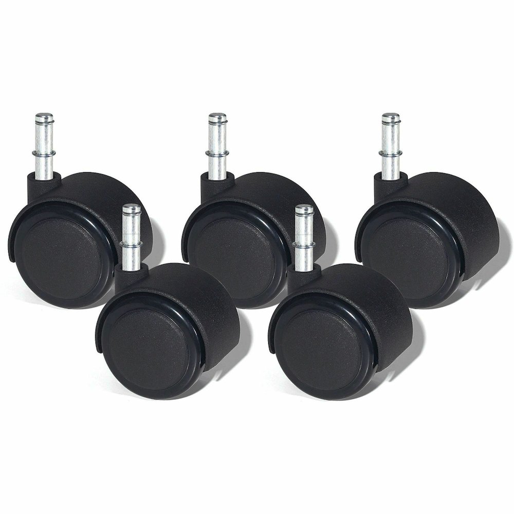Lorell Premium Soft Dual-Wheel Casters Set - 2.50" Diameter - Nylon, Metal - Black - 1 Set. Picture 6