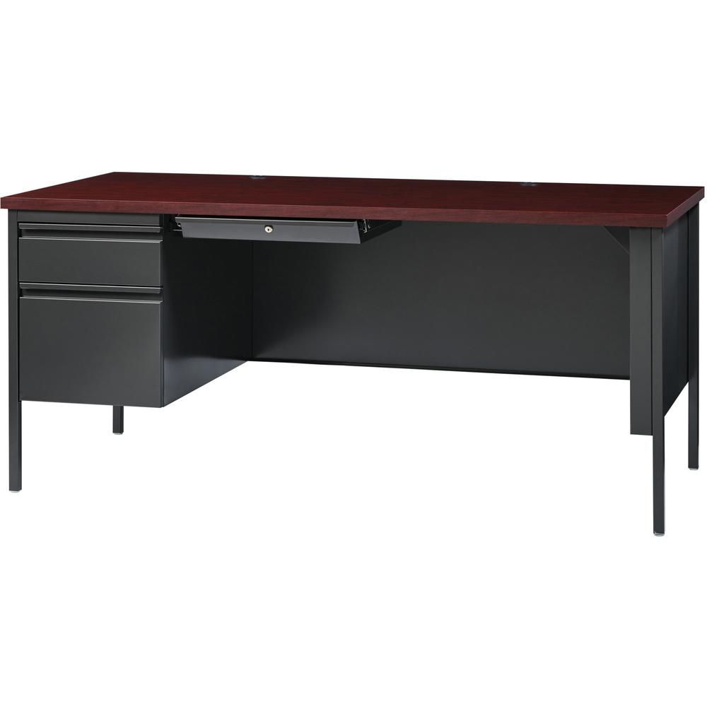 Lorell Fortress Series Left-Pedestal Desk - Rectangle Top - 66" Table Top Width x 30" Table Top Depth x 1.12" Table Top Thickness - 29.50" Height x 66" Width x 30" Depth - Office, File - Assembly Requ. Picture 5